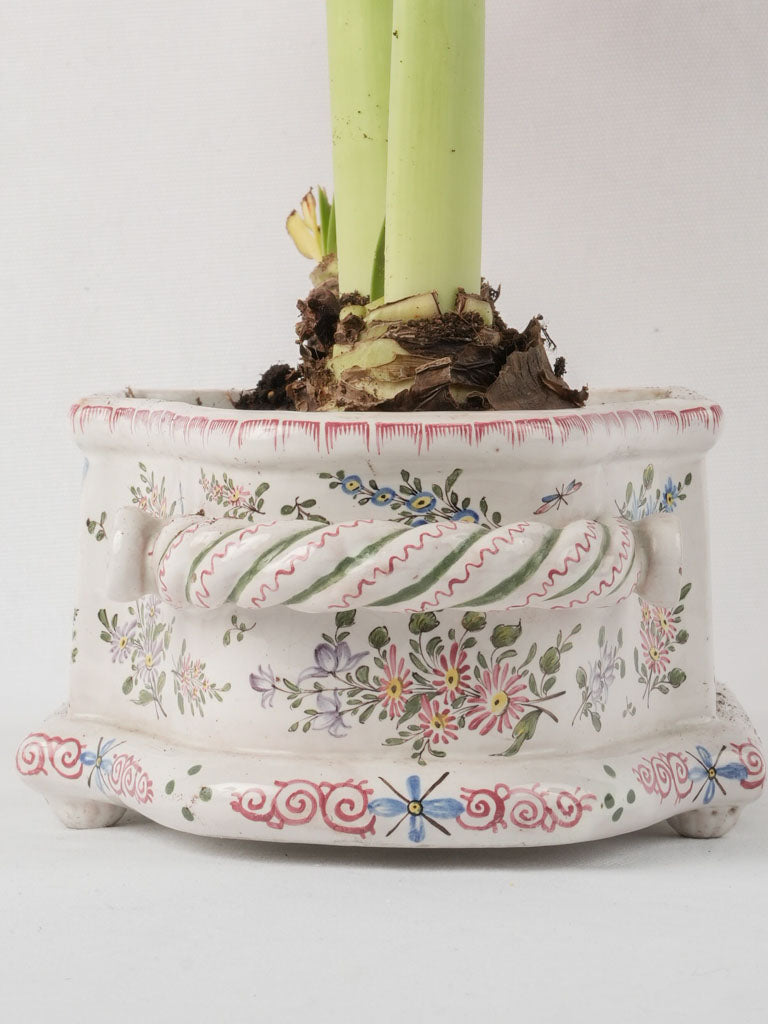 Aged French floral motif cachepot