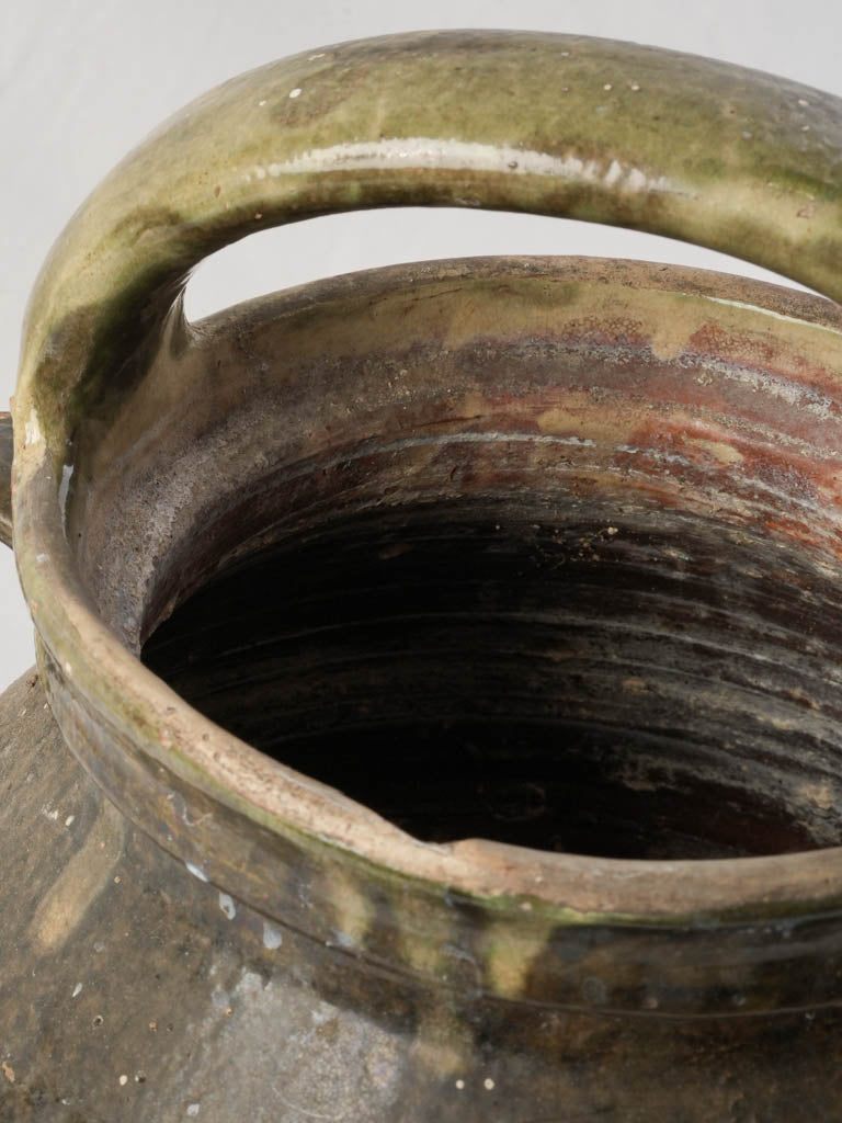 Late 19th-Century Provençal Water Jug in Tobacco-Toned Glaze - 13¾"