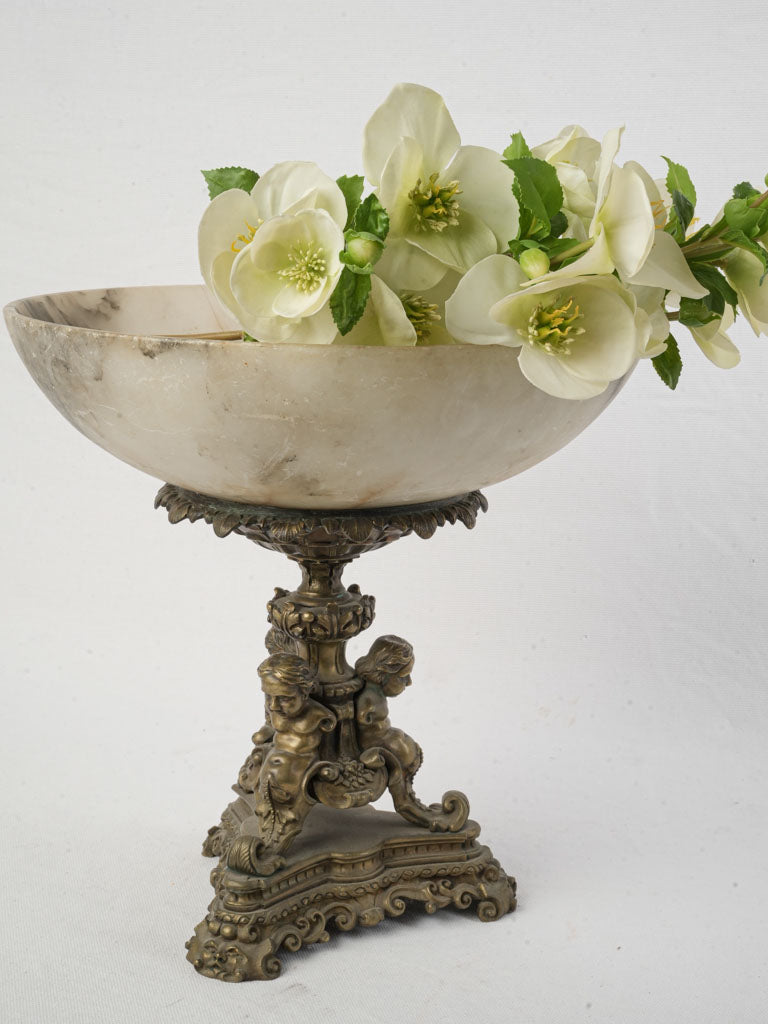Antique French alabaster centerpiece