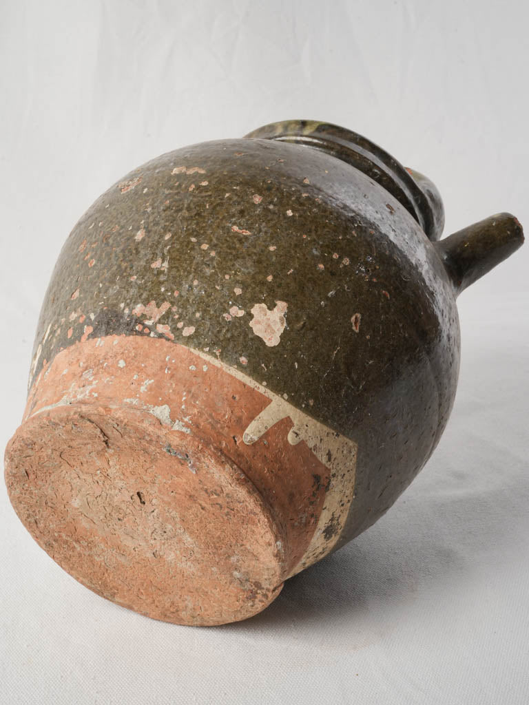 Late 19th-Century Provençal Water Jug in Tobacco-Toned Glaze - 13¾"