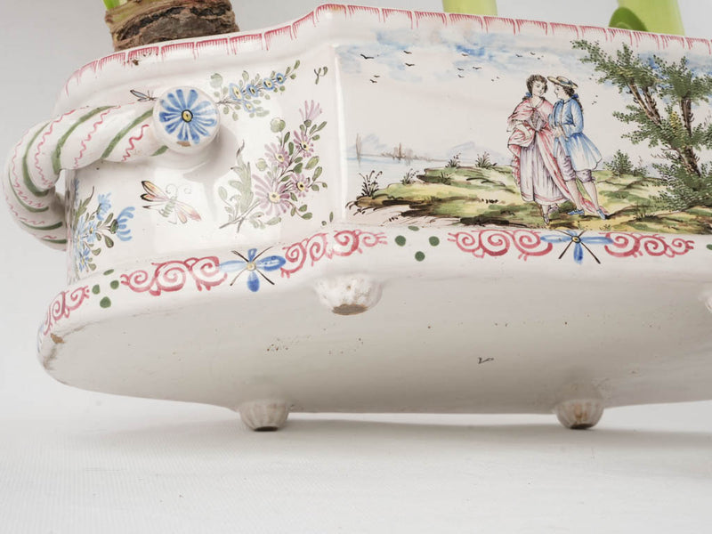 Rare French hand-painted jardinière planter
