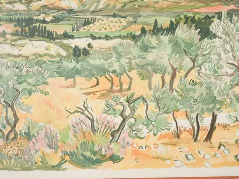 Large Provencal landscape lithograph - Yves Brayer (1907-1990) - 34¾" x 47¼"