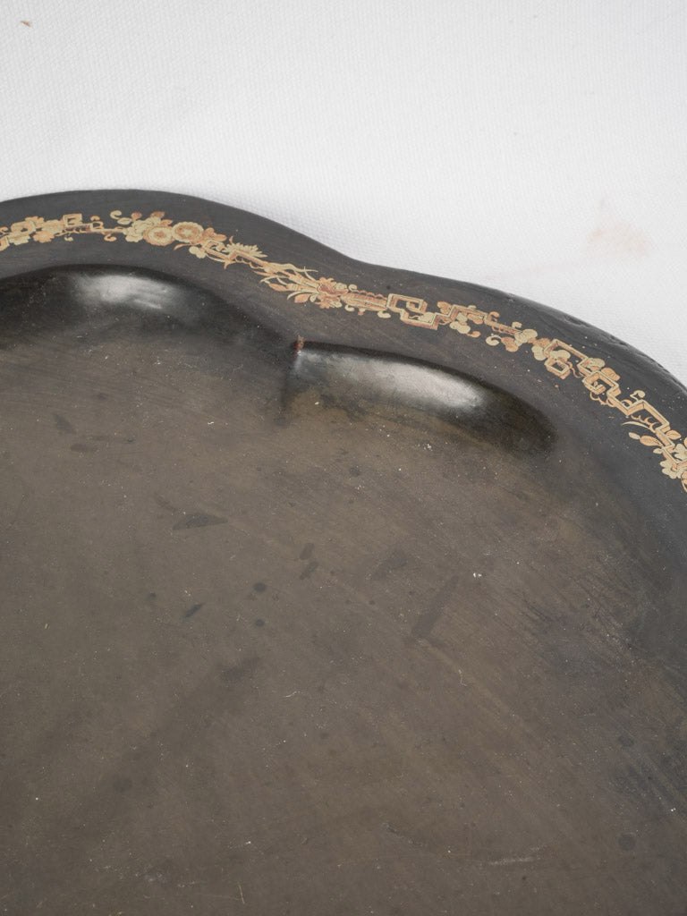 Stylish black decorative console tray  
