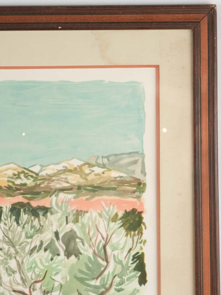 Large Provencal landscape lithograph - Yves Brayer (1907-1990) - 34¾" x 47¼"