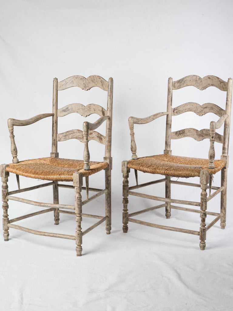 Rustic 19th-century French armchairs