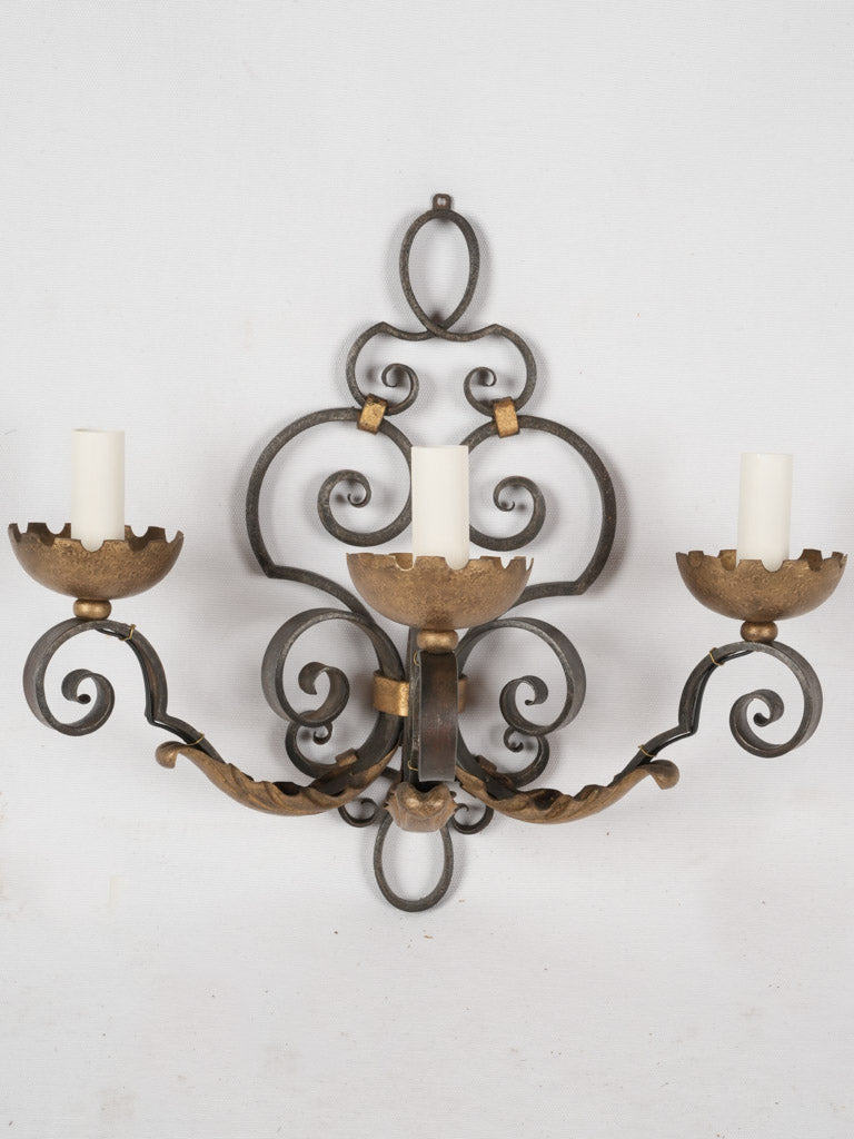 Elegant black and gold light fixtures
