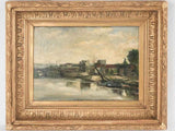 Antique painting of the old bridge of Sèvres, greater Paris 21¼ x 26½"