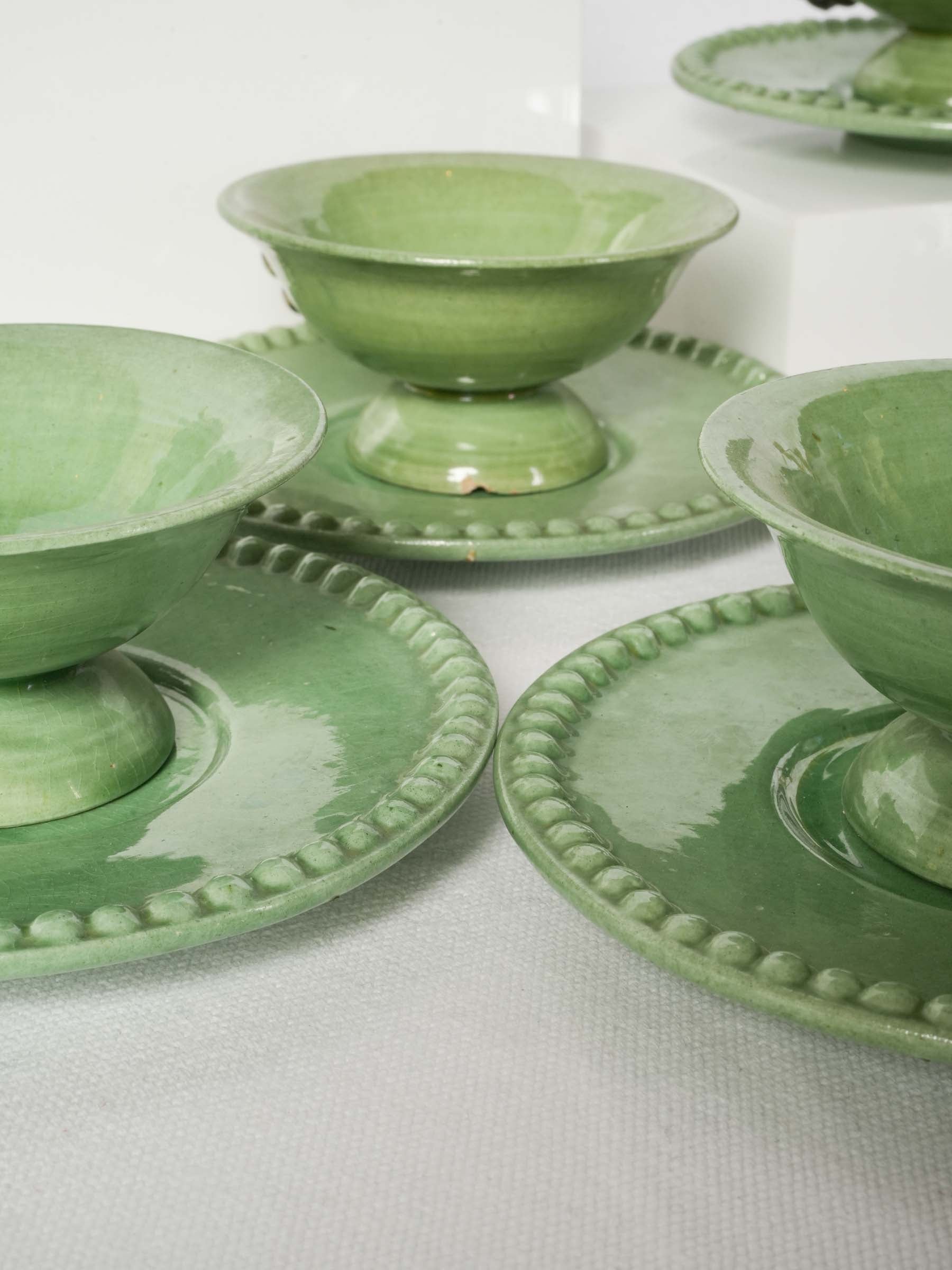 Mid-Century Vallauris Coffee Service for Six, Green