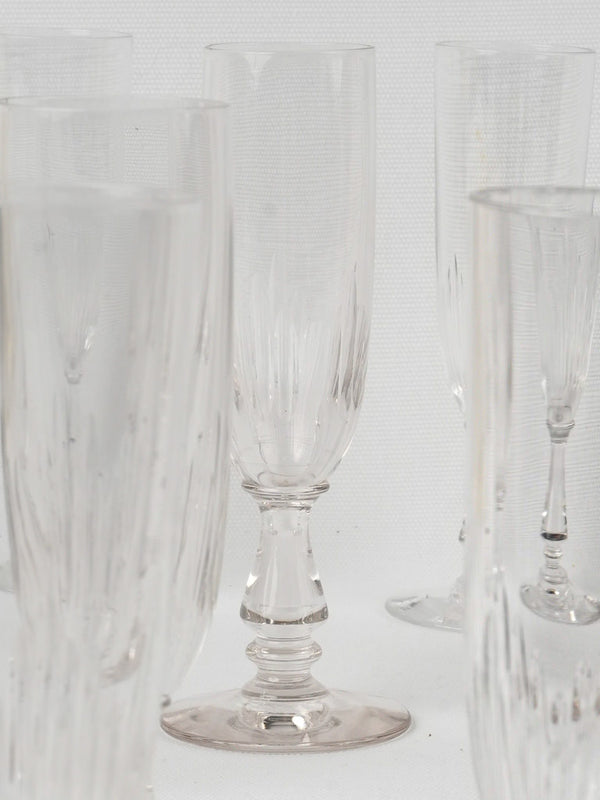 Antique French crystal champagne glasses