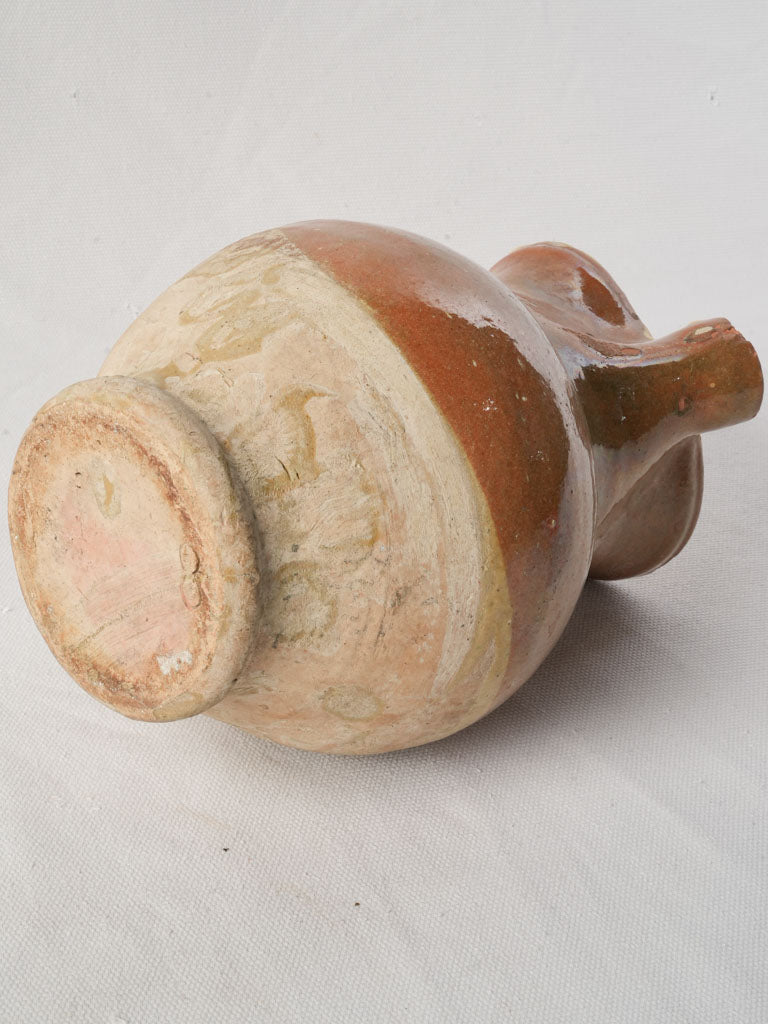 Petite Provençal Terracotta Pitcher w/ Glossy Automn-Leaf Glaze - 8¾"
