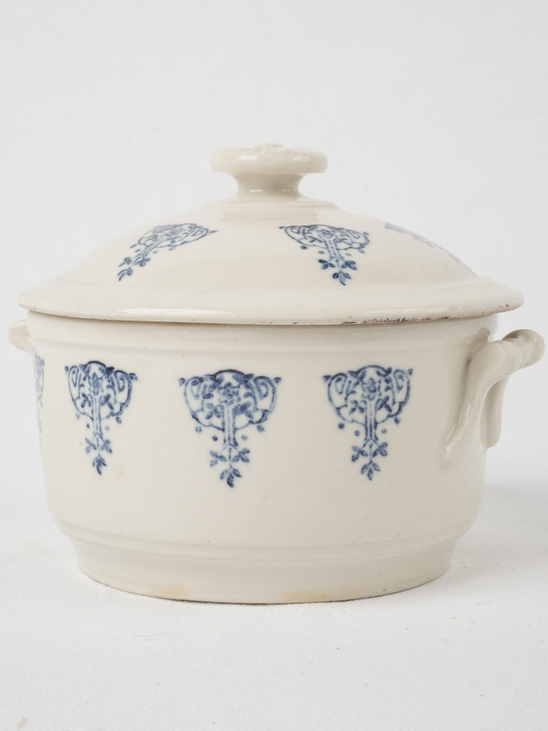 Delicate Blue and White Ceramic Tureen