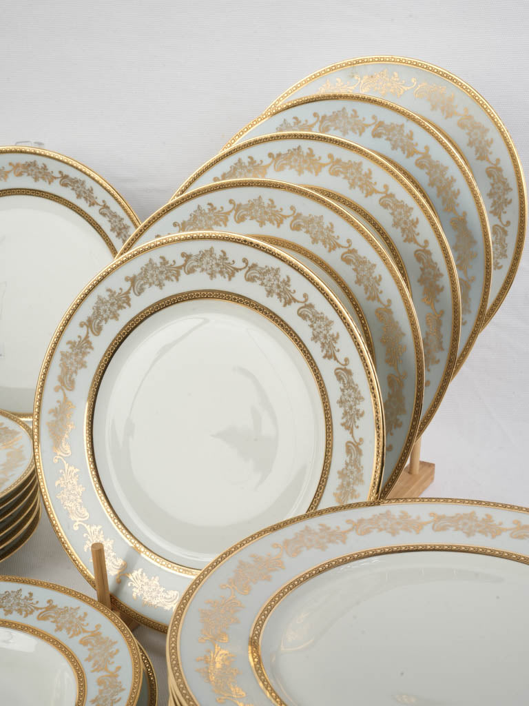 Gleaming gold rimmed dessert plates