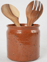 Rustic ochre-glazed preserving pot