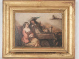 Two paintings of couples drinking - Cornille 1940s - 15¾" x 19¾"