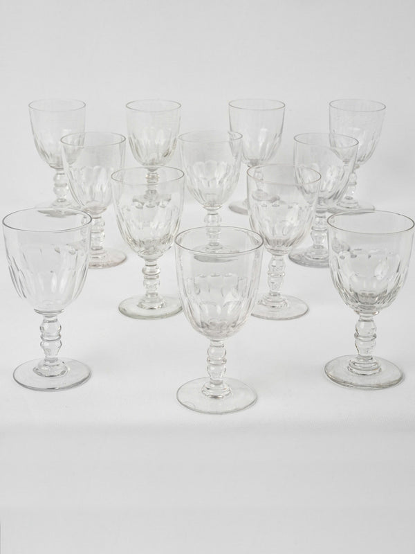 Antique stemmed French goblet glasses