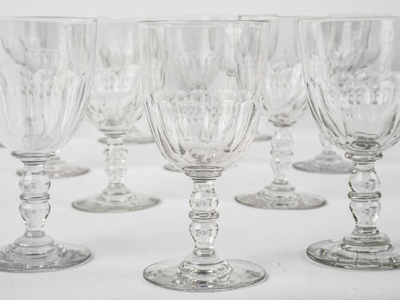 Hand-cut French double knop glasses