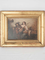 Two paintings of couples drinking - Cornille 1940s - 15¾" x 19¾"