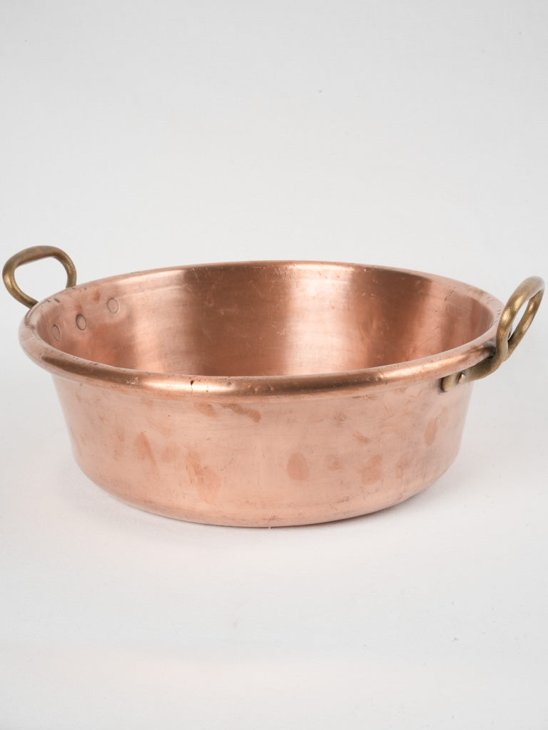 Antique French copper confit basin
