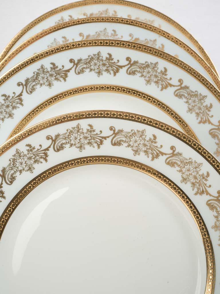 Decorative gold porcelain dinner plates