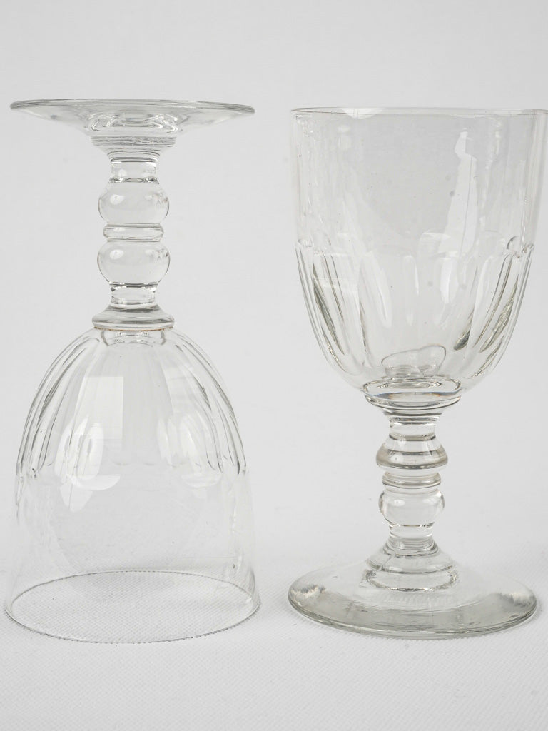 Delicate 19th-century stemmed wine glasses