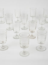 Ornate vintage French crystal wine glasses.