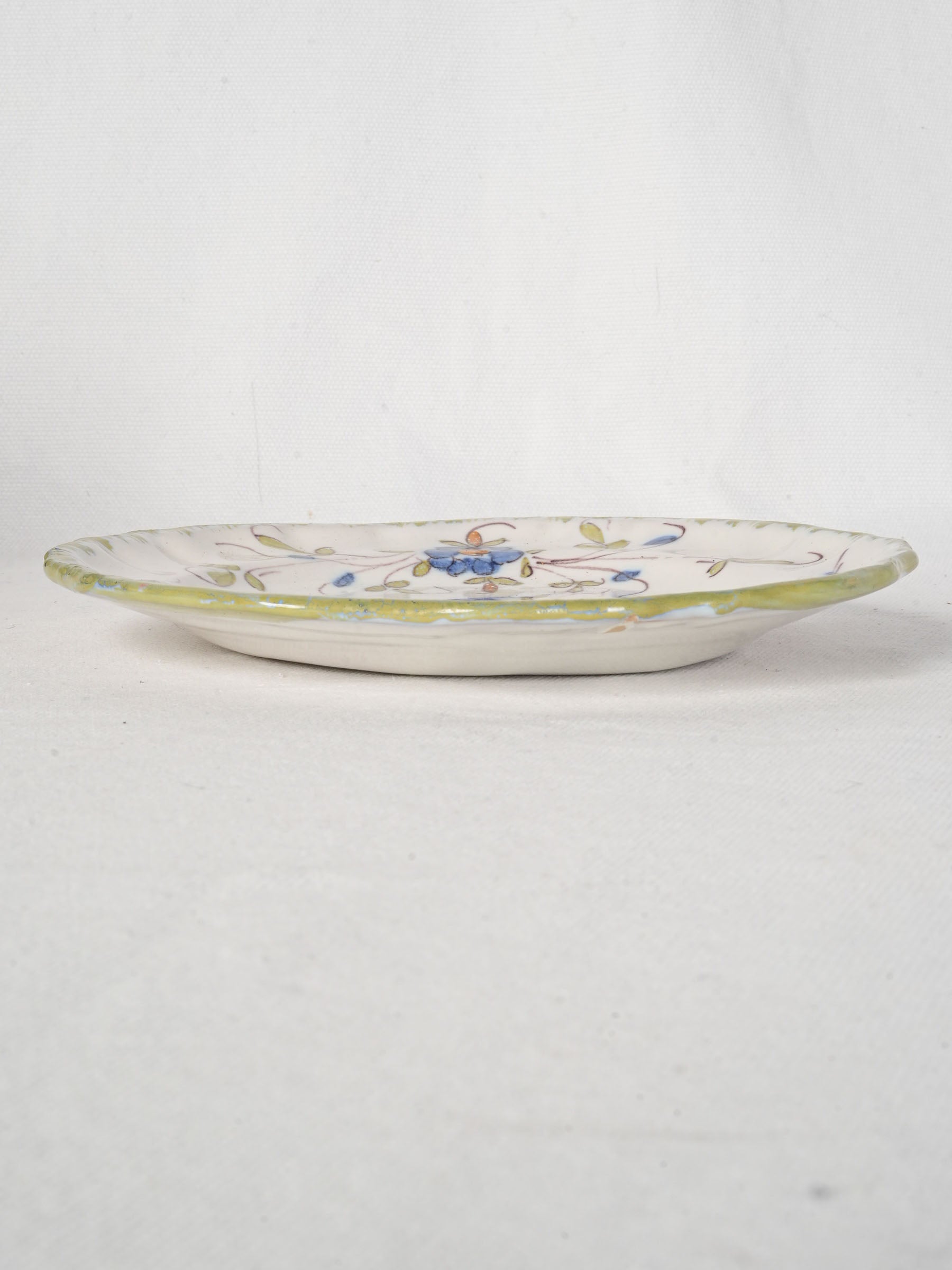 Set of Eleven Hand-Painted Moustiers Dessert Plates - 8¼"
