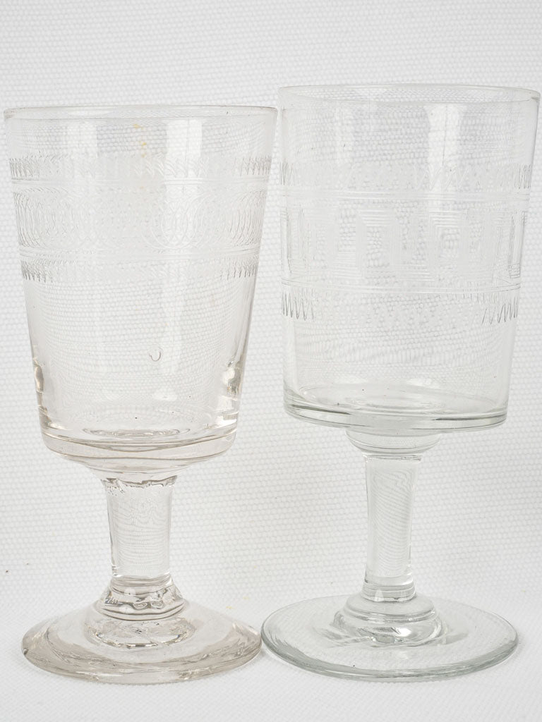 Exquisite collectible square-shaped wine glasses.