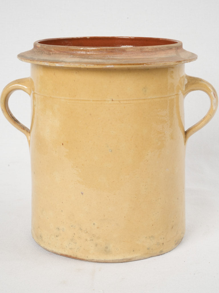 Antique custard-yellow Savoyard preserving pot
