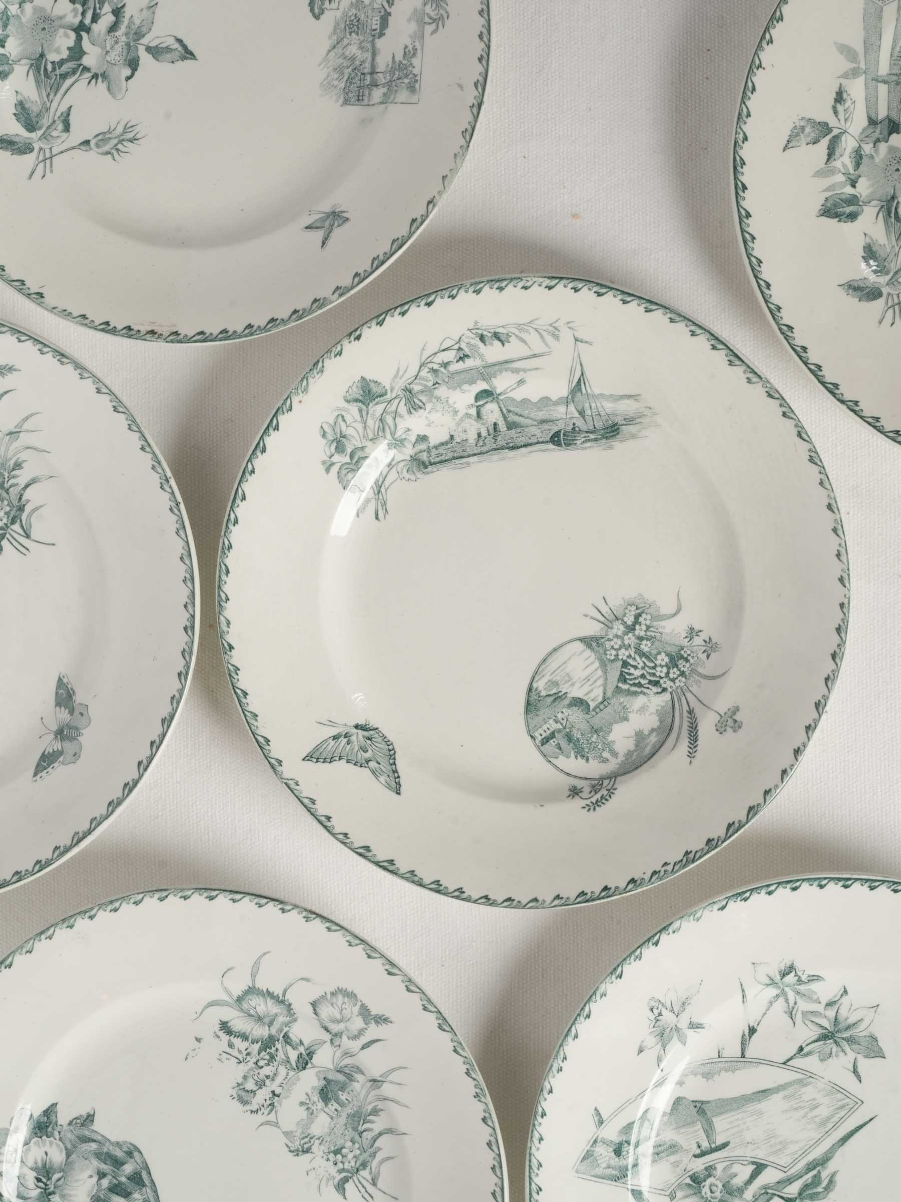 Antique French ironstone dinner plates  