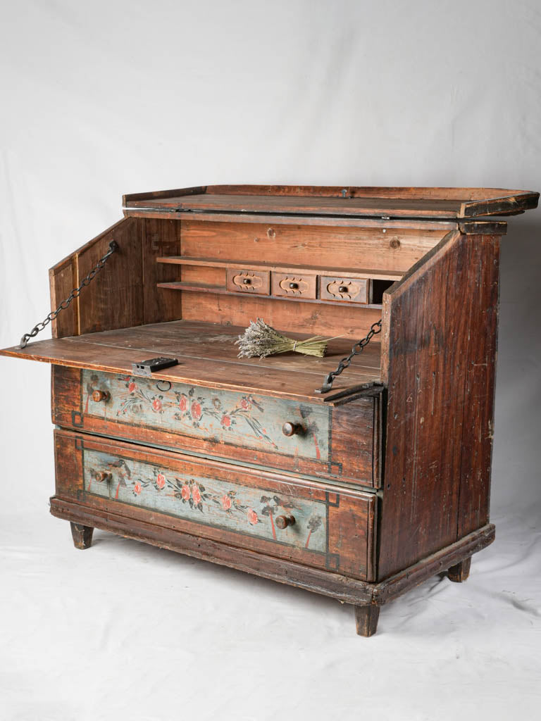 Antique beautiful larch escritoire desk  