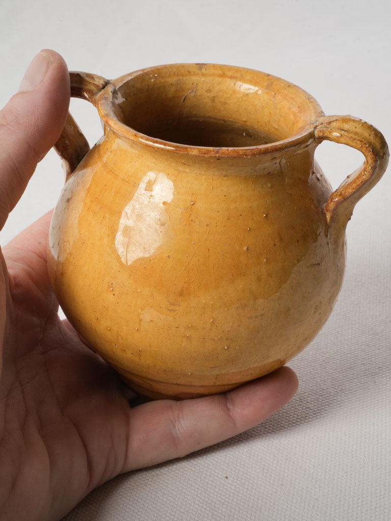 Petite Yellow-Glazed Honey or Jam Pot - 4¼"