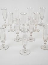 Vintage French champagne flutes collection