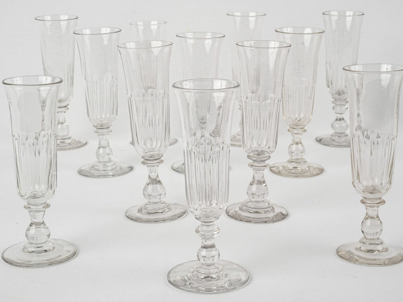 Quality antique crystal champagne flutes