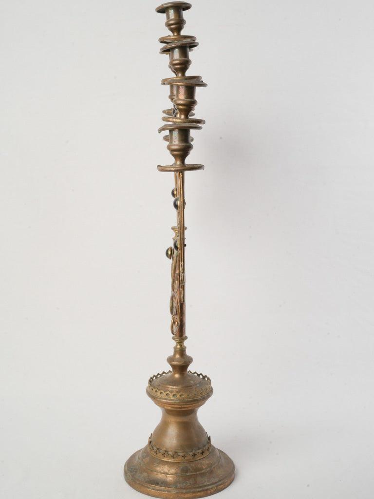 Victorian chapel brass candelabrum