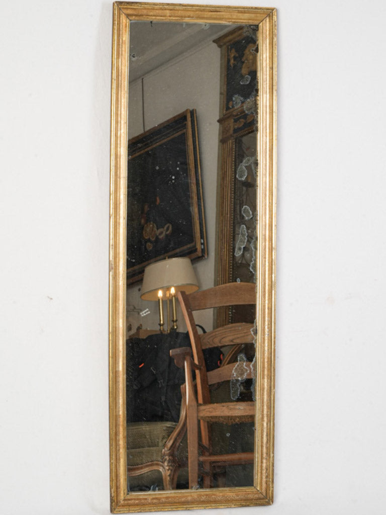 19th Century French Neoclassical Narrow Giltwood Wall Mirror - 42¼" x 13¾"