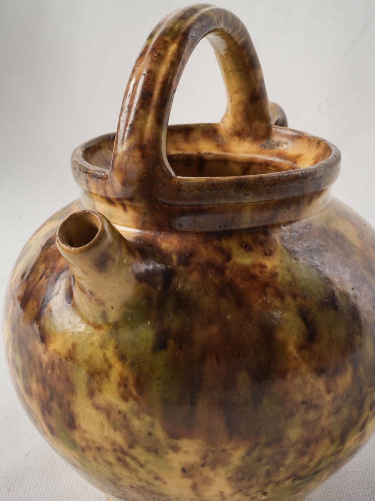 Petite Provençal Water Pitcher w/ Speckled Honey Glaze - 8¼"