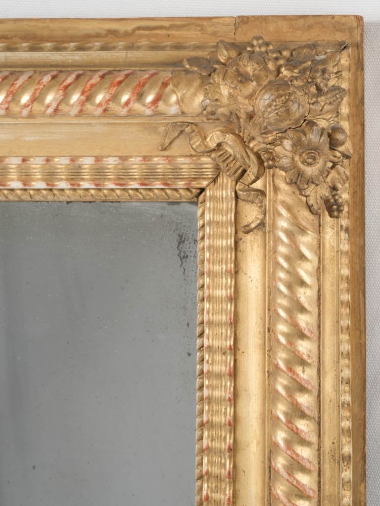 Classic gold-finished floral mirror