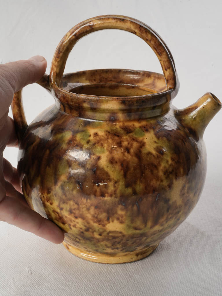 Petite Provençal Water Pitcher w/ Speckled Honey Glaze - 8¼"