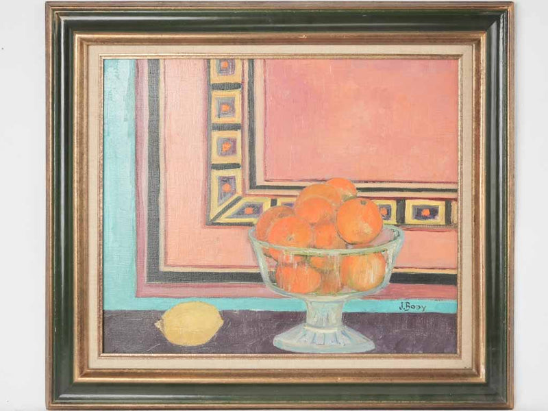 Vintage still life with bowl of citrus - J. Body 24¾" x 28¼"