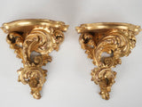 Charming pair of 19th-century gilded shelves