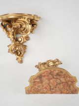 Antique Louis XIV style faux marble shelves