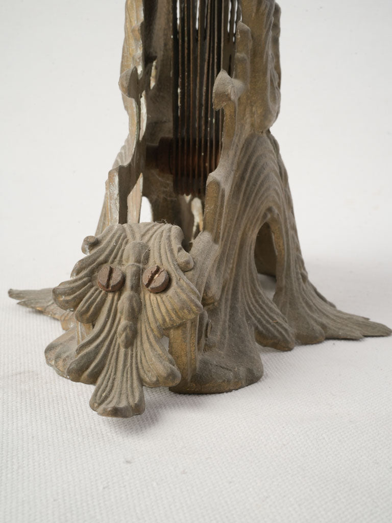 Theatrical peacock tail hearth screen