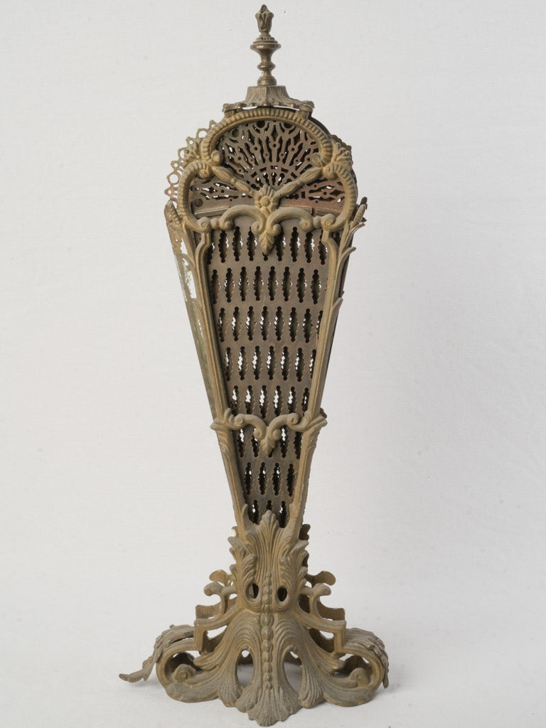 Timeless sculptural brass chimney screen
