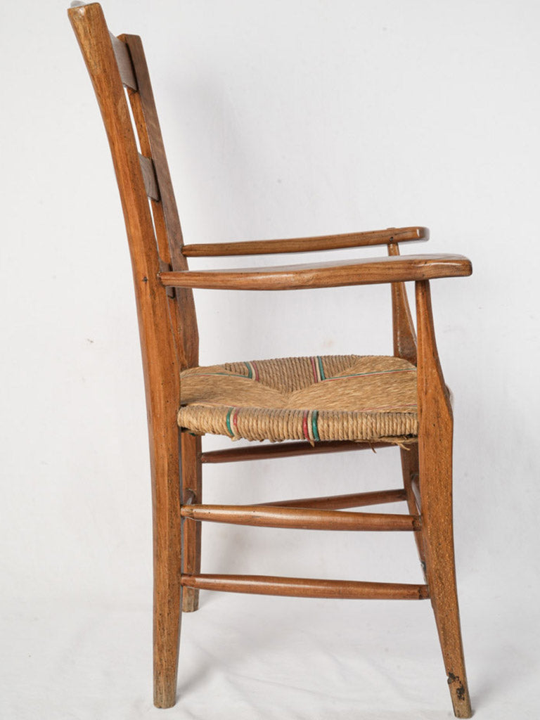 Antique fruitwood frame ladder-back chair  