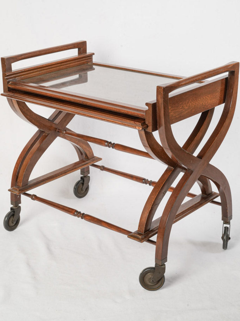 Mid-Century Modern Teak Drinks Trolley w/ Nesting Table