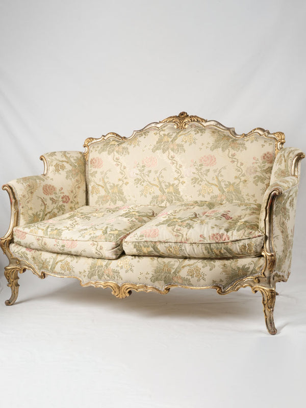 Antique silver-gilt Italian settee sofa