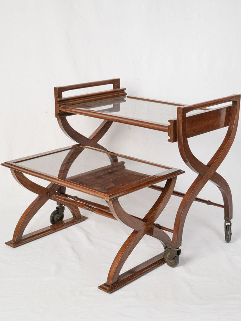 Dark varnished vintage tea table