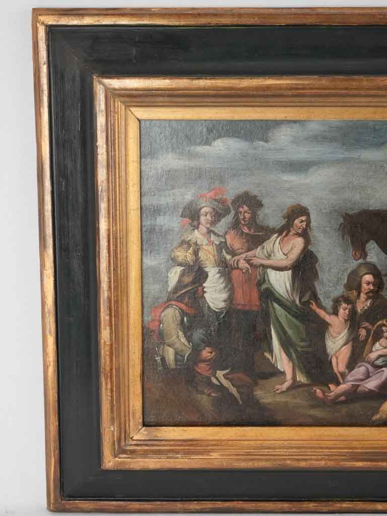 17th century painting - gypsies by the fire - Cornelis de Wael (1592-1667) - 22" x 30"