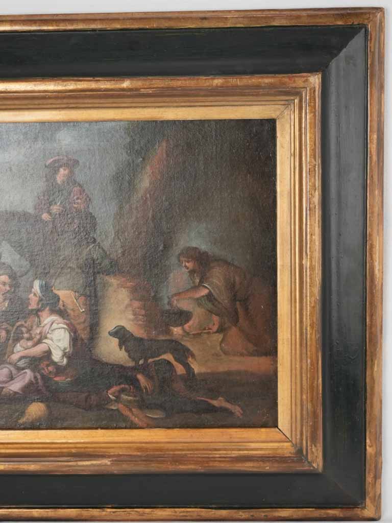 17th century painting - gypsies by the fire - Cornelis de Wael (1592-1667) - 22" x 30"