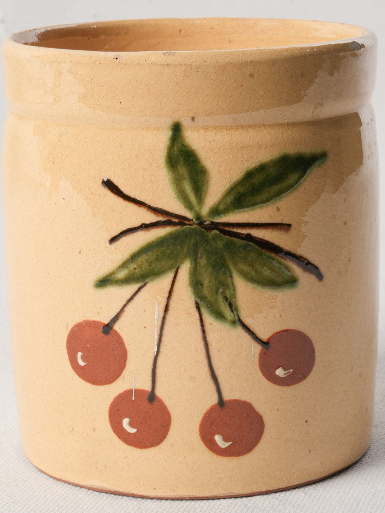 Charming Vintage Savoy Jam Pot w/ Cherry Motif - 5"